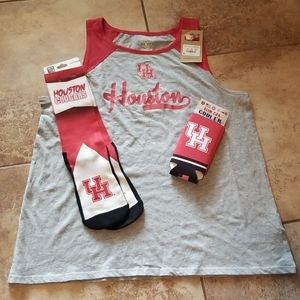 Houston Cougar's - Womens Tank Top Sz Large / Cougar socks Sz L/XL and a Couzie